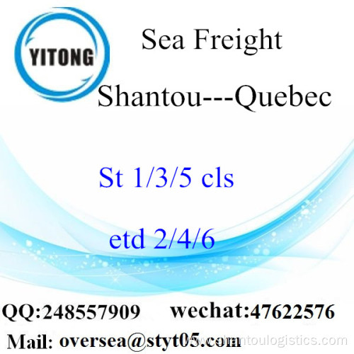 Shantou Port LCL Consolidation To Quebec